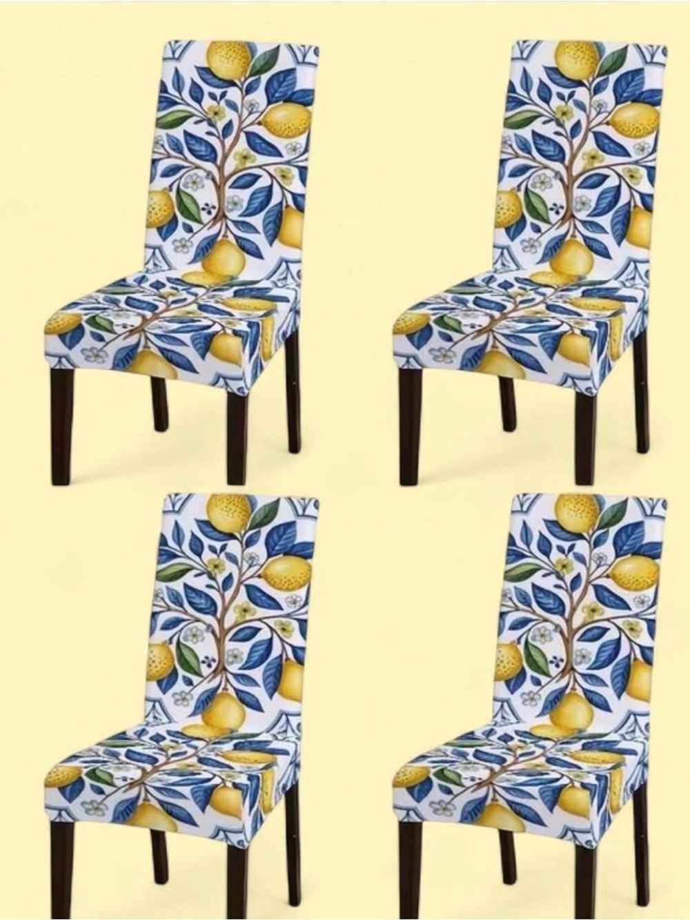 Lemon & Leaf Printed Dining Chair Slipcovers - Set of 4